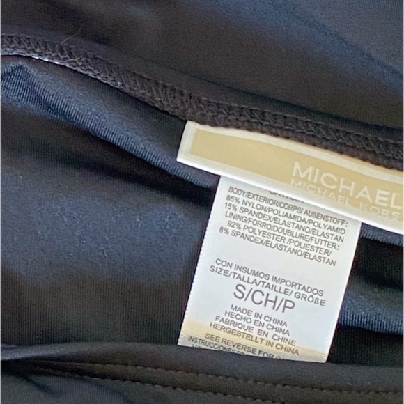NWT MICHAEL Michael Kors Black Tank Top Two Piece Swimsuit in Size Small - Picture 9 of 9